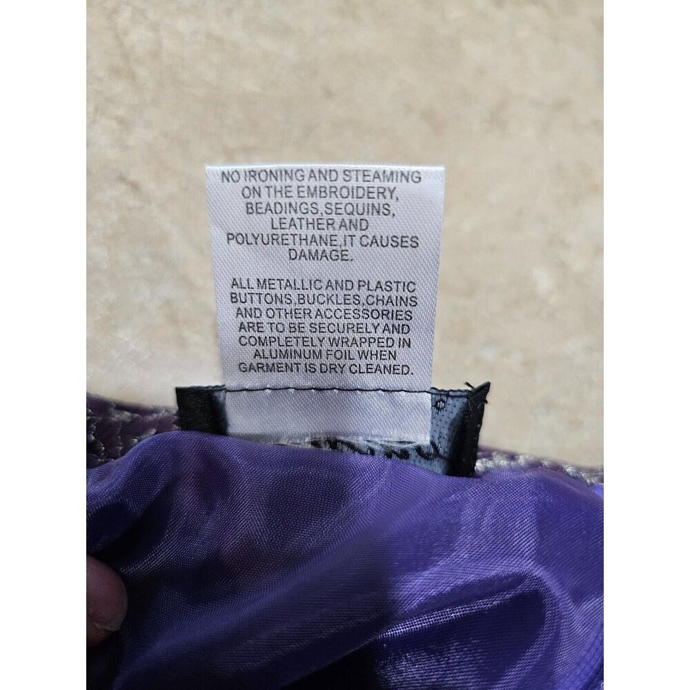 MILANO, PARIS, NY, MILANO Skirt and Jacket Suit Embellished Lace Purple Size 18W - Picture 11 of 15